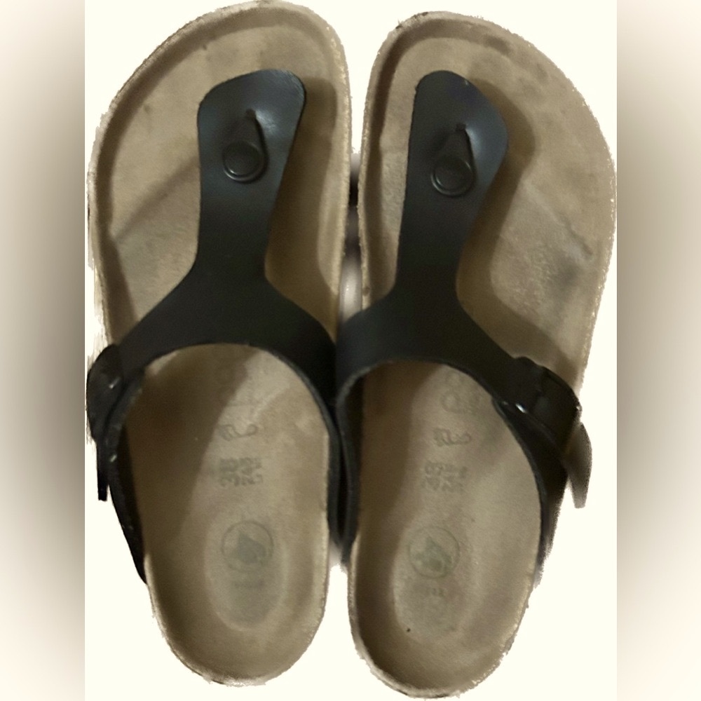 Birkenstock Papillio Gizeh Grooved Platform Black Vegan Regular Size 38